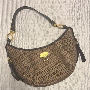 Fendi Brown and Black Hobo Bag